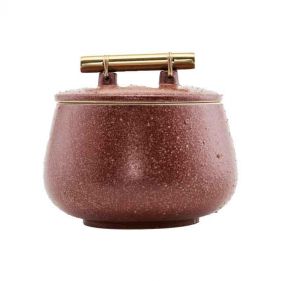 STORAGE W/ LID DIVA BURNT HENNA  - مزهرية BURNT HENNA ذات غطاء