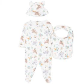 NEWBORN BOY PYJAMA+HAT+BIB - طقم للنوم + قبعة + مريلة مولود جديد