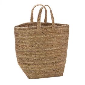 GOLDLUREX AND JUTE BASKET 30X45 - سلة ذهبية اللون (اللوريكس) مصنوعة من قماش  والجوت - حجم  30X45