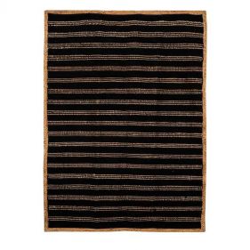 STRIPPED CARPET CHINDI BLACK/NATURAL 120X180 - سجادة مخططة صينية طبيعية باللون الأسود - حجم  120X180