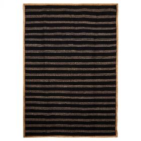 STRIPPED CARPET CHINDI BLACK/NATURAL 160X230 - سجادة مخططة صينية طبيعية باللون الأسود - حجم  160X230