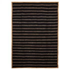 STRIPPED CARPET CHINDI BLACK/NATURAL 160X230 - سجادة مخططة صينية طبيعية باللون الأسود - حجم  160X230