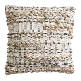 JUTE/COTTON CUSHION TANGER 45X45 - وسادة تانجر مصنوعة من قماش الجوت والقطن - حجم 45X45.5 