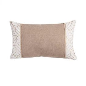 WHITE AND GOLD CUSHION LINA 30X50 - وسادة لينا باللون الأبيض والذهبي - حجم  30 × 50