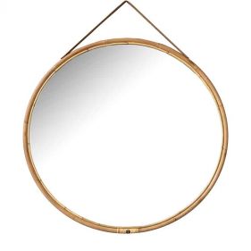 RATTAN AND LEATHER MIRROR BOLIVIA 100 - مرآة بوليفيا مصنوعة من الجلد والروطان  100