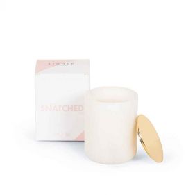 WHITE MARBLE SCENTED CANDLE 'SNATCHED' S - شمعة برائحة الرخام الأبيض 'SNATCHED'، حجم: صغير