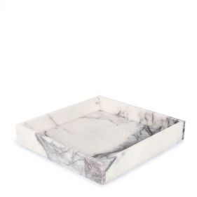 WHITE MARBLE SQUARE TRAY - صينية مربعة من الرخام الأبيض