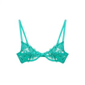 LILY EMBROIDERY PLUNGE DEMI BRA - حمالة صدر ليلي مطرزة نصف طويلة 