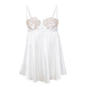 BOW GUIPURE EMBROIDERY CUPPED BABYDOLL   - بيبي دول مطرز بربطة الدانتيل 'غيبور'