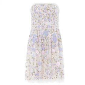 ROSE DREAM STRAPLESS CORSET MICRO MINI DRESS  - فستان  روز  دريم (بنقشة الورد)كورسيه (مشد للخصر) قصير وبدون أكمام