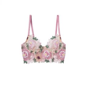 JARDIN EMBROIDERY LONGLINE DEMI BRA - حمالة صدر مطرزة بتصميم الحديقة نصف طويلة 