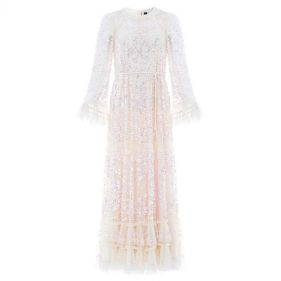 SLEEVE ANKLE GOWN - فستان ذات أكمام قصيرة