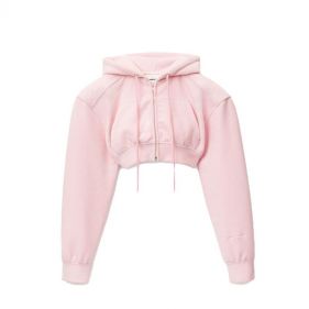 CROPPED ZIP UP HOODIE  - هودي قصيرة بسحاب مقصوص