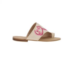 WOMEN FINGER CANVAS PAINTED LOVE 1 SANDAL  - صندل نسائي كانفا بطبعة الحب 1