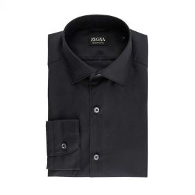 LONG SLEEVE DRESS SHIRT - قميص سادة كم طويل  