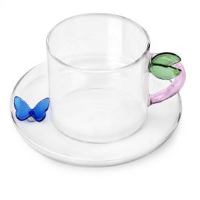 TEACUP WITH SAUCER LEAF  - فنجان وصحن للشاي بتصميم أوراق الشجر