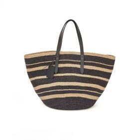 BAHIA BAG:NATURAL & BLACK - حقيبة