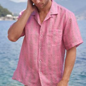 HAVANA CAMP-COLLAR SHIRT - قميص سادة كم طويل  