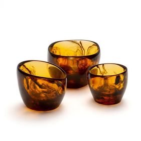 TRIO BOWLS TORTOISE 3.4-4.7D x2.9-3.5H - ثلاثة أوعية صغيرة بشكل ثلاثي الأبعاد سلحفاة، 3.4-4.7D x2.9-3.5H