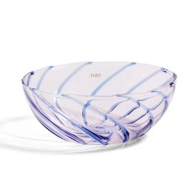 SPIN BOWL-SET OF 2-LIGHT PINK WITH BLUE STRIPE  - الطاسات