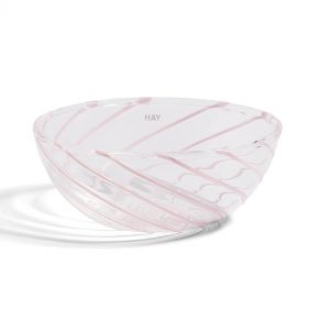 SPIN BOWL-SET OF 2-CLEAR WITH PINK STRIPE  - الطاسات