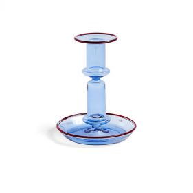 FLARE MEDIUM-LIGHT BLUE WITH RED RIM - حامل شمع