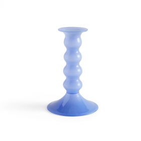 WAVY CANDLEHOLDER-MEDIUM-JADE LIGHT BLUE - حامل شمع