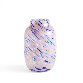 SPLASH VASE ROUND-LARGE-LIGHT PINK AND BLUE  - مزهرية