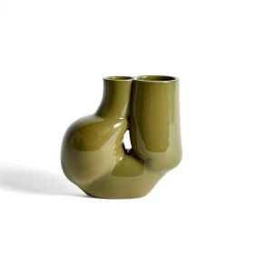 W&S CHUBBY VASE-OLIVE GREEN  - مزهرية