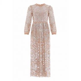 LUCILLE GLOSS LONG SLEEVE ANKLE GOWN - ثوب
