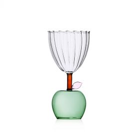 STEEMED GLASS APPLE GREEN  - كوب زجاجي مبخر بلون التفاح الأخضر 