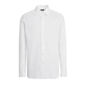 LONG SLEEVE DRESS SHIRT - قميص سادة كم طويل  