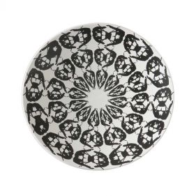 GREEKY CENTERPIECE D46 H6.5 DECORATED CERAMIC WHITE/BLACK - الديكورات