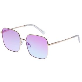 SUNGLASSES THE CHERISHED LE SPECS BRIGHT GOLD PINK GRAD BLUE FLASH MIRROR L - نظارات شمسية