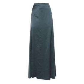 WOOL SATIN LONG FLARED SKIRT  - تنورة