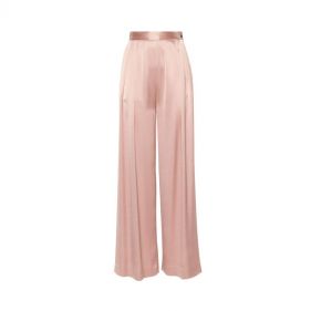 WOOL SATIN WIDE TROUSERS  - بنطلون