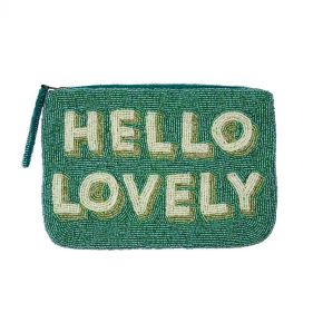 HELLO LOVELY BEADED CLUTCH - محفظة نسائية/ حقيبة