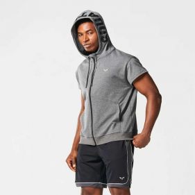HUSTLE CUT OFF HOODIE - بلوزة قطنية رياضية