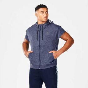 HUSTLE CUT OFF HOODIE - بلوزة قطنية رياضية