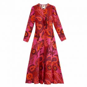 LONG SLEEVE MAXI DRESS  - فستان