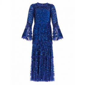 ANNIE SEQUIN TIERED ANKLE GOWN - ثوب