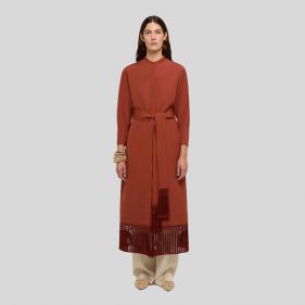 DRESS SHANTUNG LINEN SILK - فستان