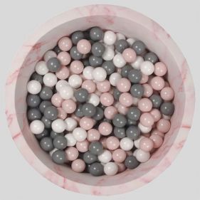 Pink Marble Ball Pit - Powder Grey White Balls - لعبه اطفال