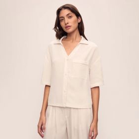 TENCEL WOVEN S SLV TOP - توب