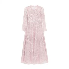 SDOT RND NECK ANKLE GOWN  - فستان