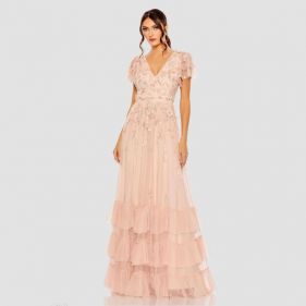 WRAP FLUTTER DRESS - فستان