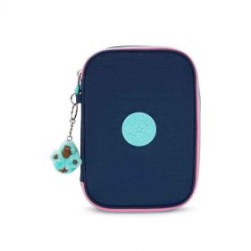 100 PENS LARGE PENCASE : KIPLING : RESORT NAVY : OS - ديلسي حقيبة صغيرة محمولة باليد