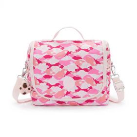 NEW KICHIROU LARGE LUNCHBAG : KIPLING : PINK PALM : OS - ديلسي حقيبة صغيرة محمولة باليد