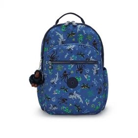 SEOUL LAP LARGE BACKPACK : KIPLING : UNDERSEA PARTY : OS - شنطة ظهر