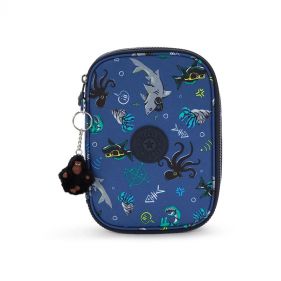 100 PENS LARGE PENCASE : KIPLING : UNDERSEA PARTY : OS - ديلسي حقيبة صغيرة محمولة باليد